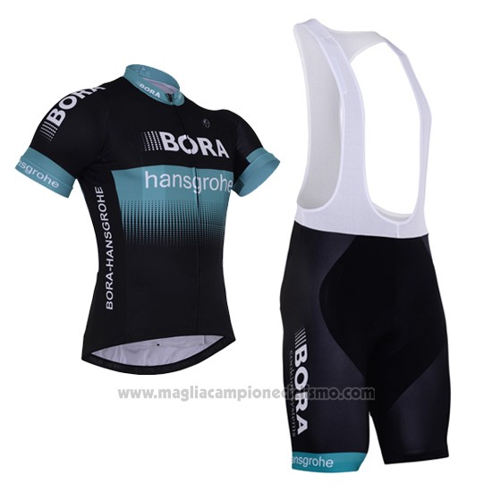 2017 Abbigliamento Ciclismo Bora Nero Manica Corta e Salopette